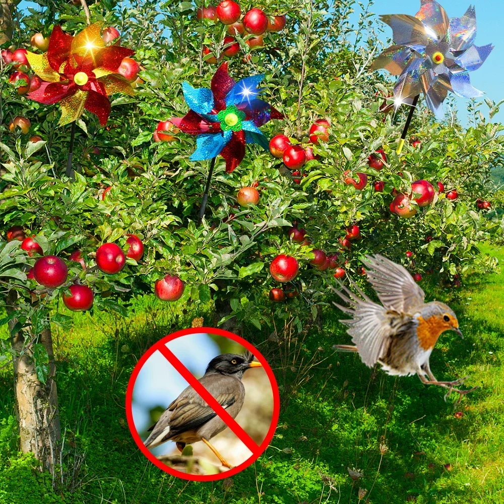 Laser Light Bird Repellent Windmills Spinner for Bird Expel Back Yard Decoration Outdoor Lawn Guoyuan Airport Colourful Windmill