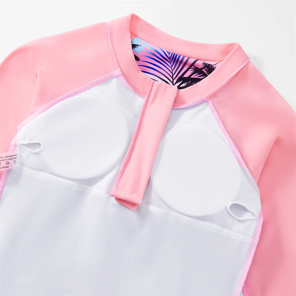 Roupa de banho de duas peças para meninas, camisa de manga comprida, roupa de banho de secagem rápida, roupa de praia de verão