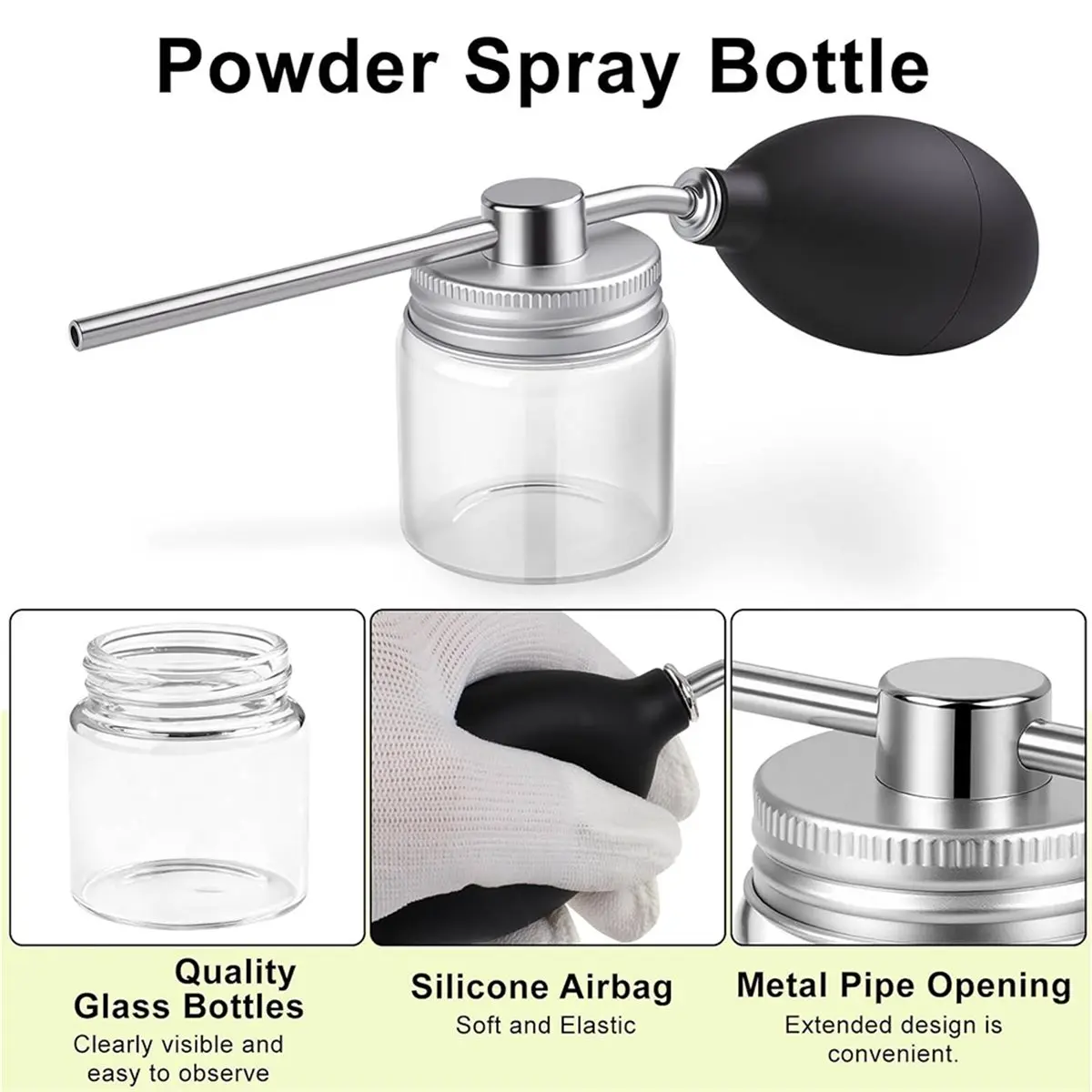 AT16 Diatomaceous Earth Powder Duster, Anti-Clogging Powder Duster Applicator Bottle for Gardening, Farms, Cocktails