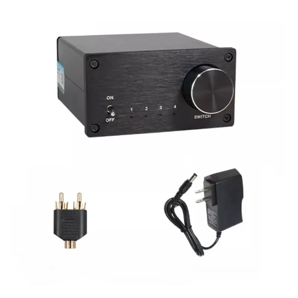 4-in-1-Out Audio Switcher – Stereo Audio Signal Selector with Lossless Sound Quality