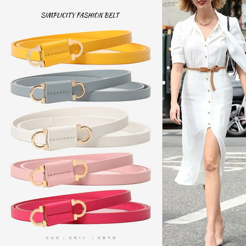 

New Fashion Dopamine Ladies Small Ride Skirt Waist Decorative Belt Spring Gentle No Holes Knotting Belt Female