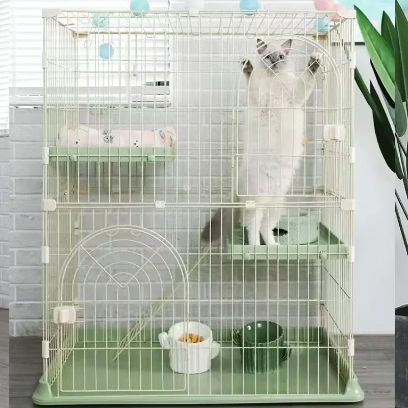 Extra Large Luxury Cat Cage Indoor Home Free Space Comfortable Two-Storey Design Small Dogs Fashionable Style Year-Round Use