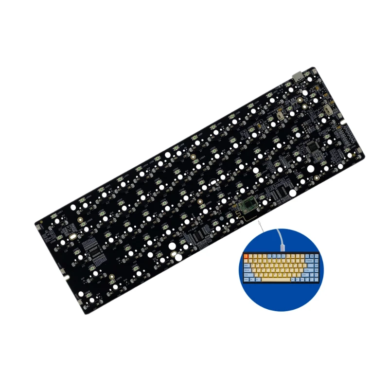 GK61xs fast prototype circuit boards sample 60% percent mechanical rgb hot swap type c keyboard pcb