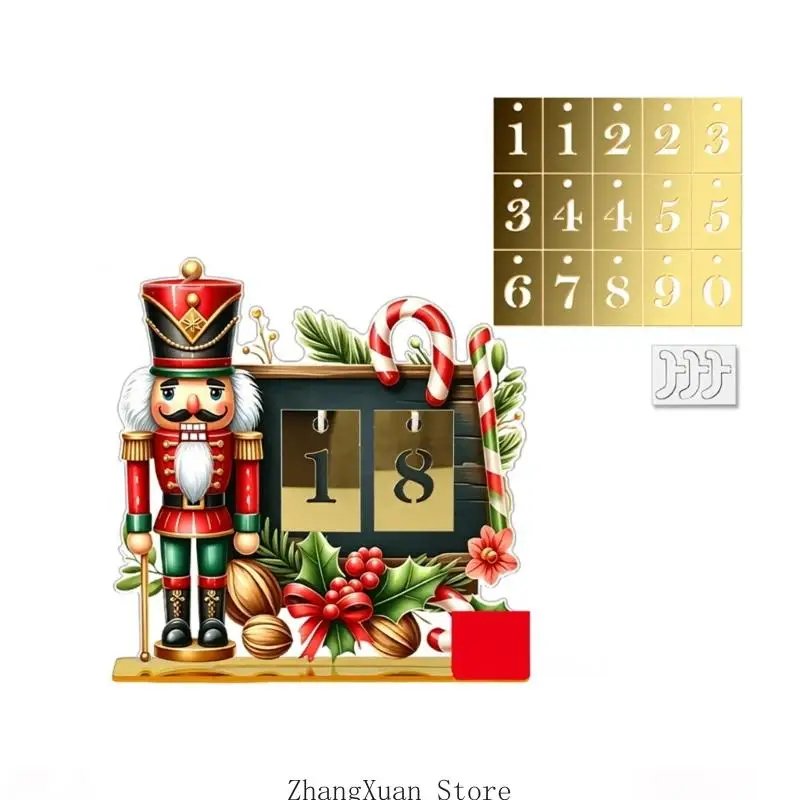 Freistehendes Weihnachtsdisplay mit Datumskarten für Schreibtische und Regale 3XUF – Detail 5