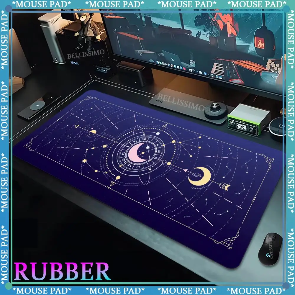 

Pink Moon Star XXL MousePad Girls Accessories Game Controller Keyboard Pad Cute Carpet Gamer Desk mat Lock Edge Black Mouse Pad