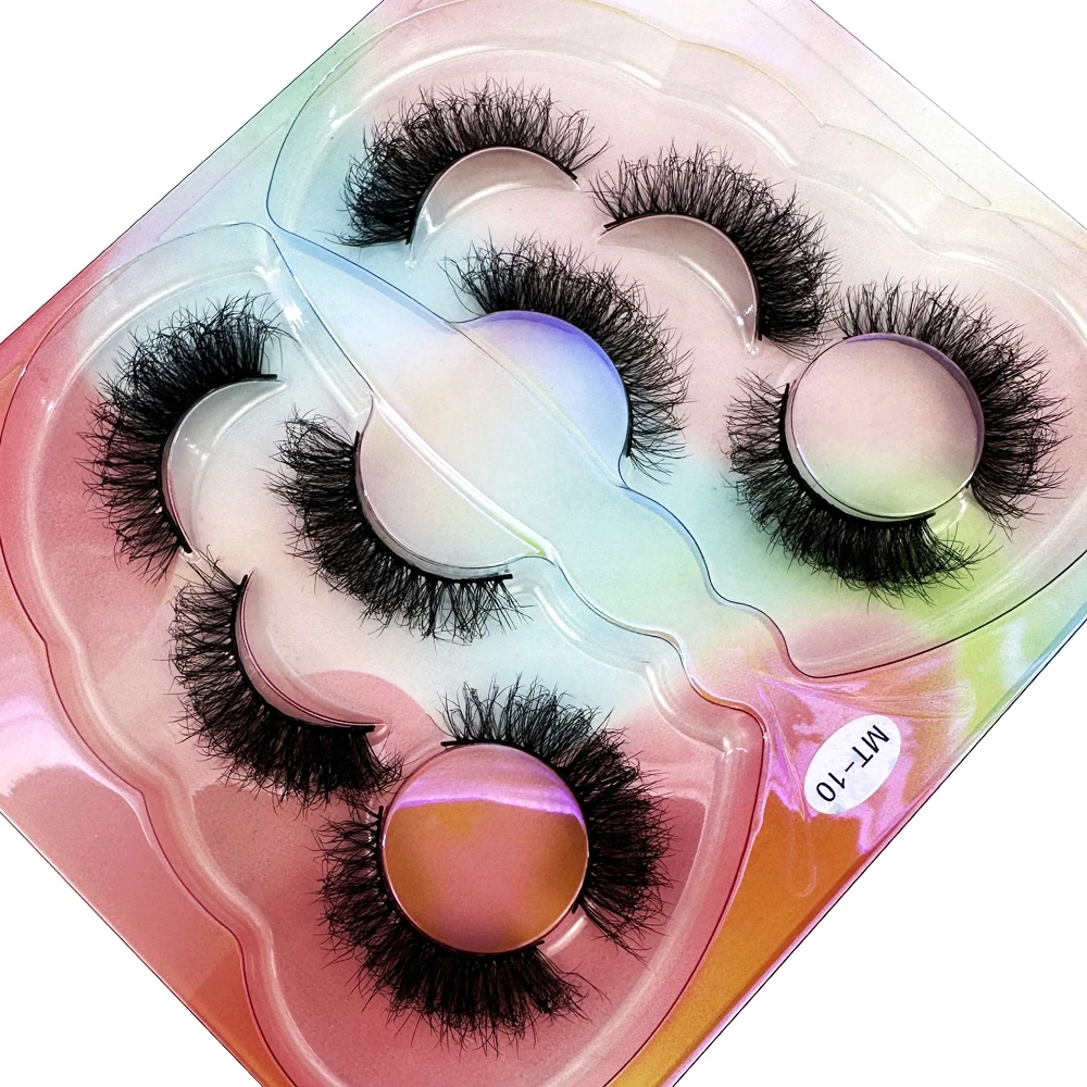 New 5Pairs Mink Lashes 3D Mink Thick Eyelashes Natural Messy Black Mink False Eyelash Full Strip cilios Reusable Makeup Eye Lash