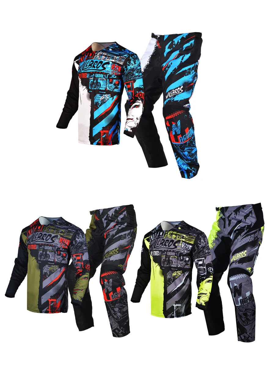 AliExpress WILLBROS Willbros MX Jersey and Pants Combo Motocross Offroad Dirt Bike Motorcycle Enduro MTB BMX SX DH Racing Gear for Adult