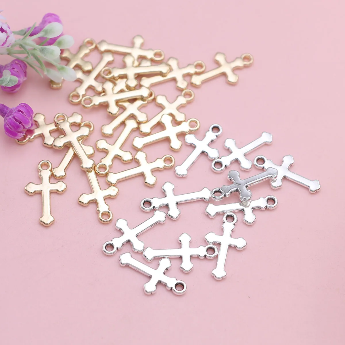20pcs Silver Plated Cross Charms Pendants for Jewelry Making Bracelet DIY Handmade Necklace Earrings Accessories