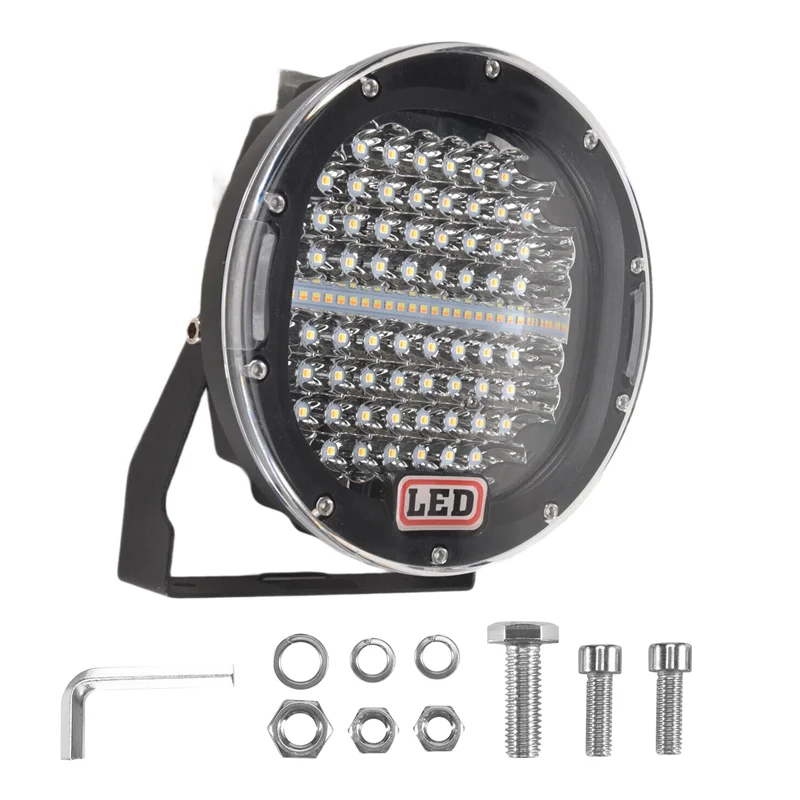 

A040-7 Inch 300W Offroad LED Work Light Bar White+Amber, Round Spotlight Car Work Lamp For Truck 4WD 4X4 ATV UTV SUV