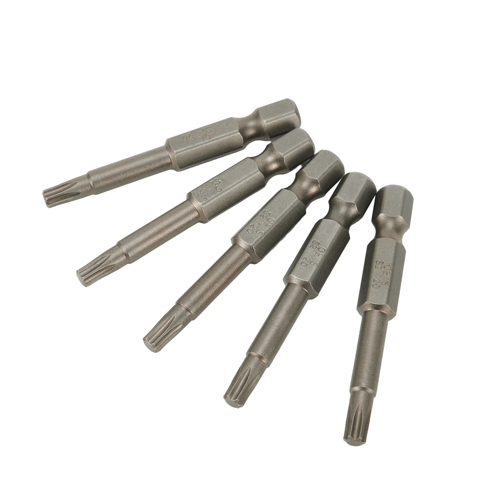 Puntas de destornillador Torx magnéticas T20, 5 piezas, 50mm de largo, 1/4 pulgadas, cabeza de vástago hexagonal, herramientas manuales