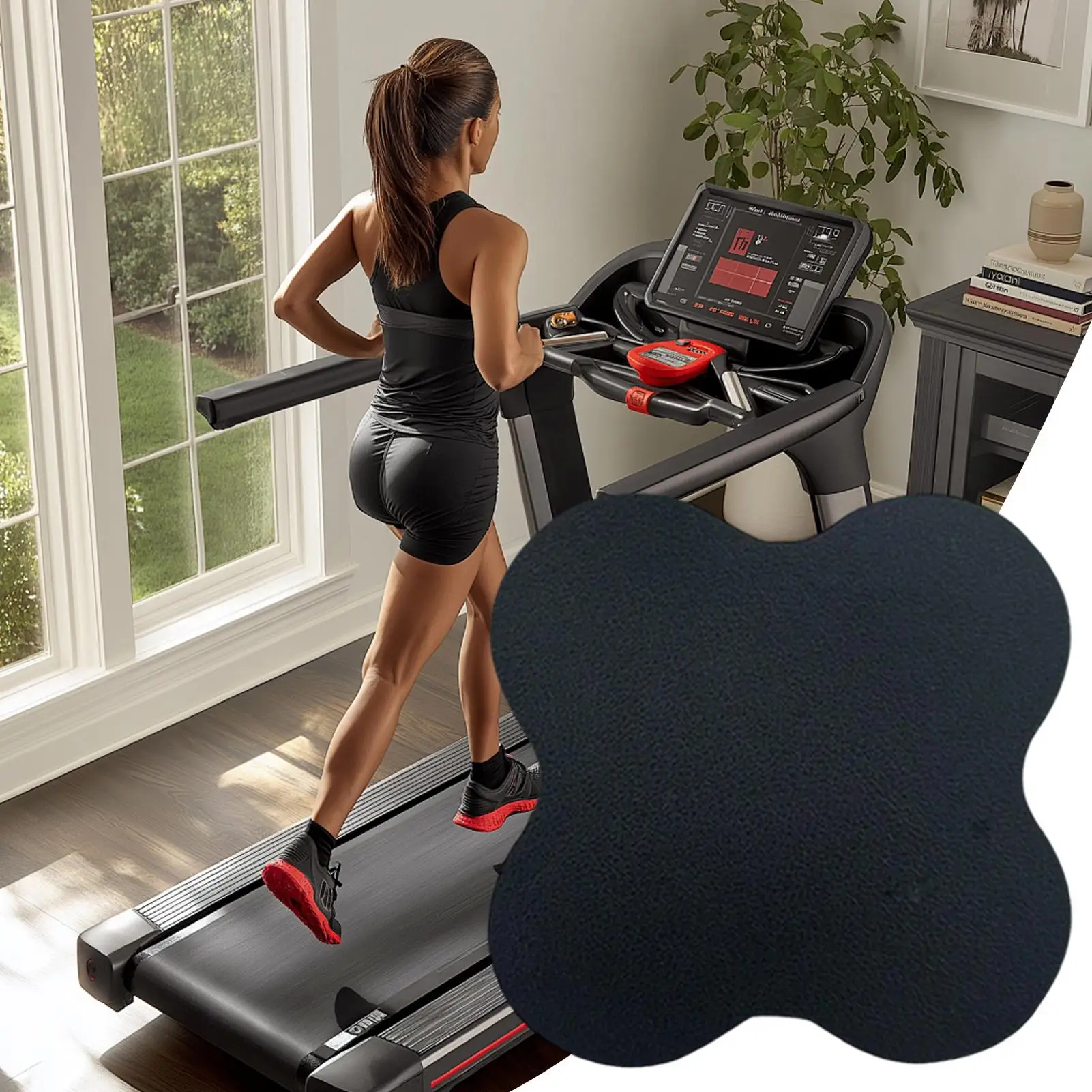 

Подушечки для беговой дорожки для пола, 6 предметов, сверхмощная амортизирующая защита, защита пола, коврик для тренажеров для домашнего офиса