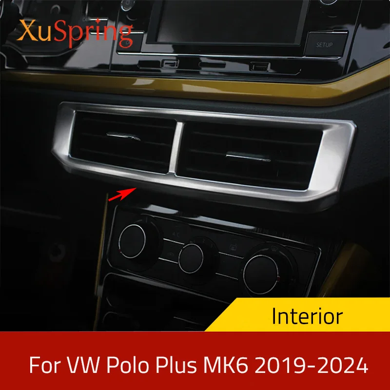

Car Console Air Vent Outlet Trim Stickers Garnish Cover Styling For VW Polo/Polo Plus MK6 2019-2024