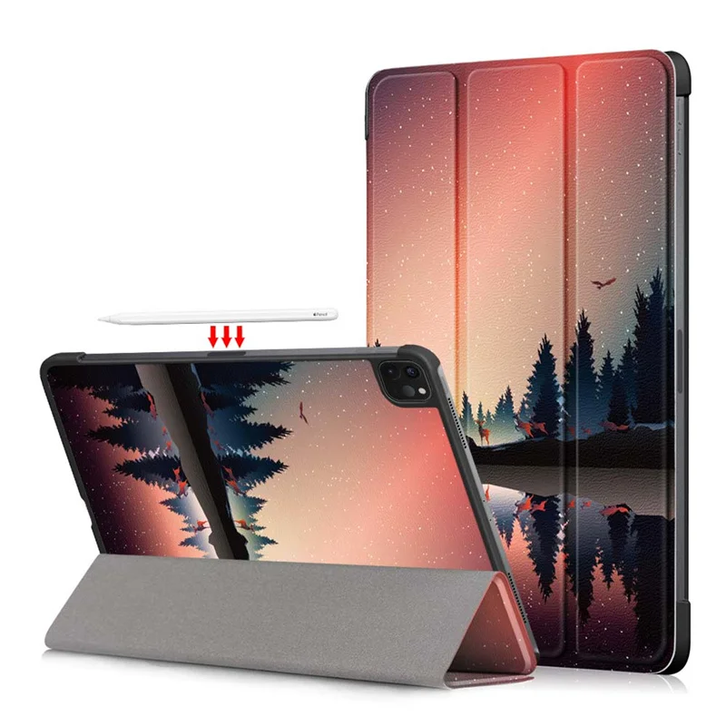 For iPad Pro 13 inch 2024 Case Painted Folding Smart Leather Cover For Funda iPad Air 13 11 M2 iPad Pro 11 2024 M4 Case Coque