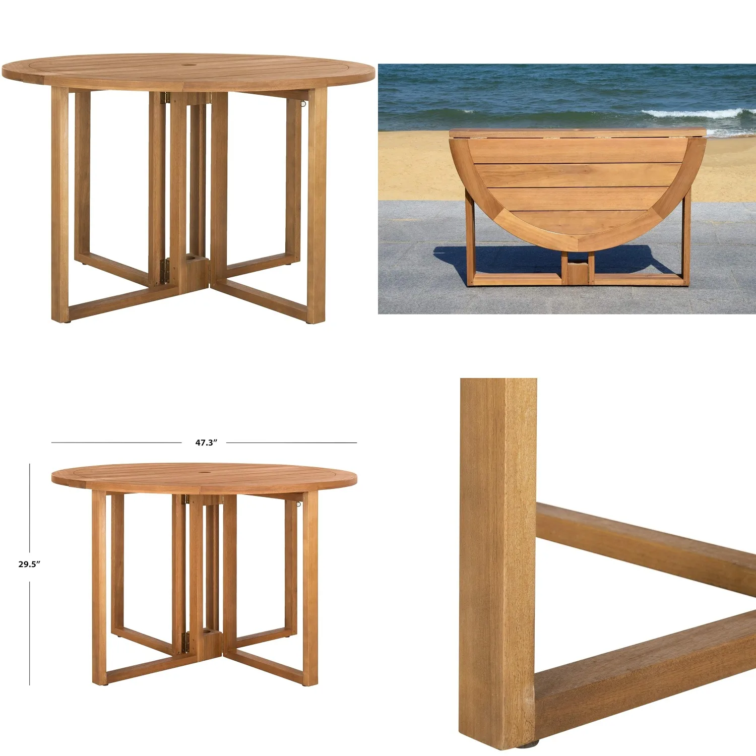 

PAT7036A Обеденный стол для улицы Wales Round, 47.24 дюйма, тик, на заказ