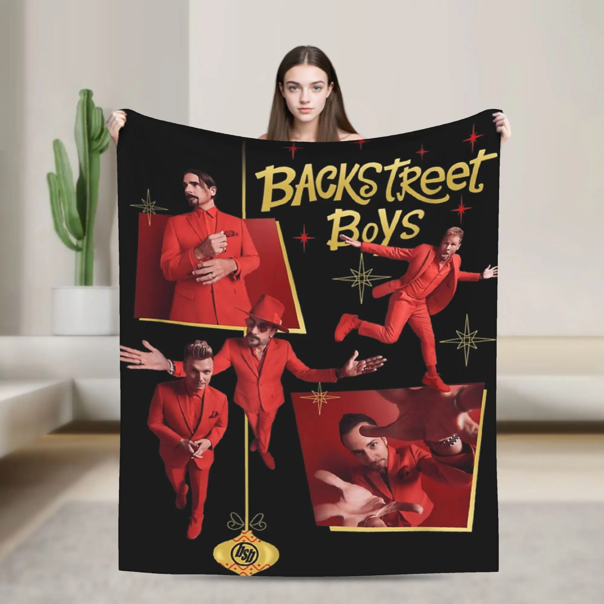 Backstreets Boys Christmas Blanket  Fleece Throw Blankets Bedding Couch Printed Soft Warm Bedspread