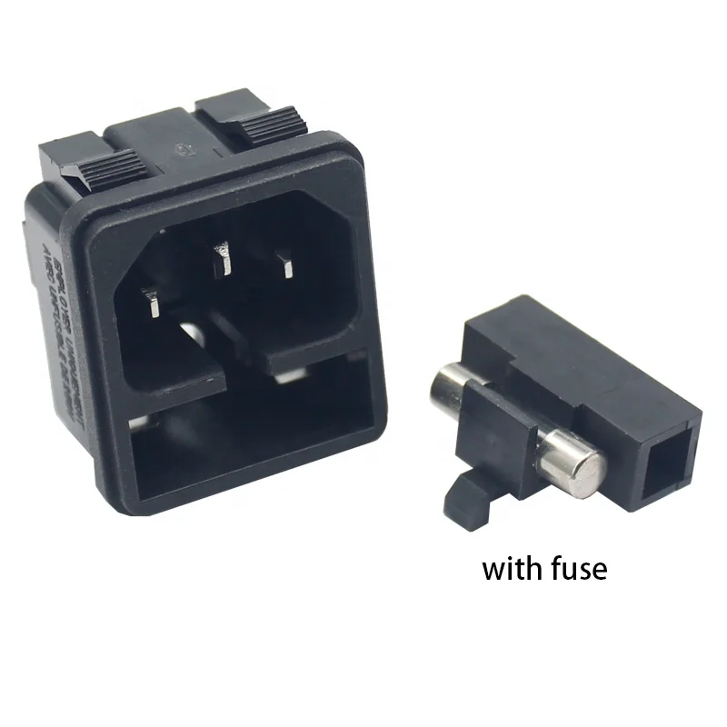 10A 250V AC IEC 320 C14 AC Inlet Socket Snap In Power Adapter Fuse Holder C14 Socket