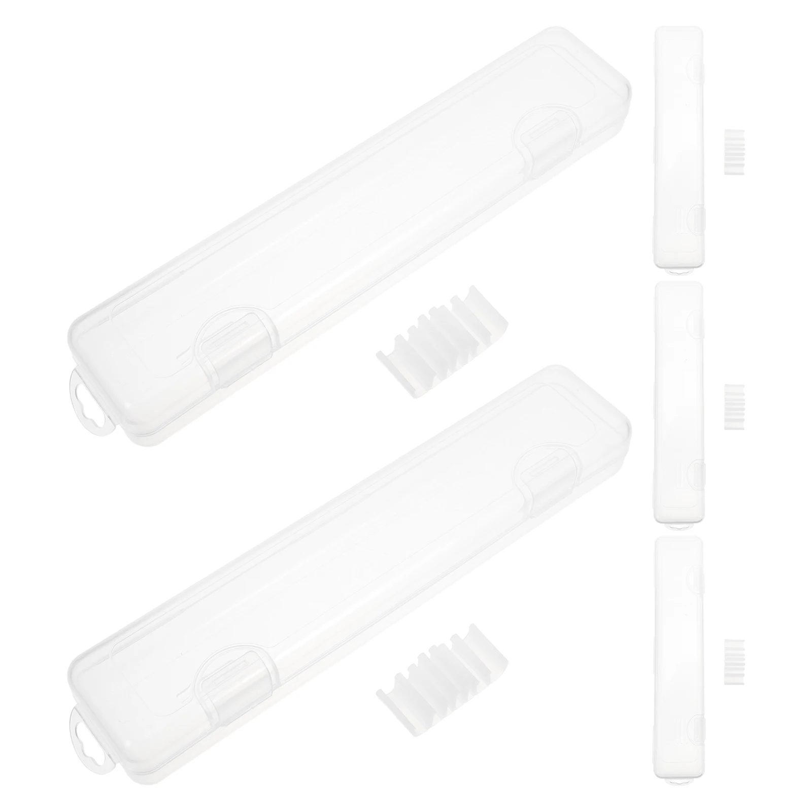 

5Pcs Cutlery Storage Box 9x2x1.3 Portable Transparent Container Dustproof Seal for Spoon Fork Chopsticks Camping Travel Utensil