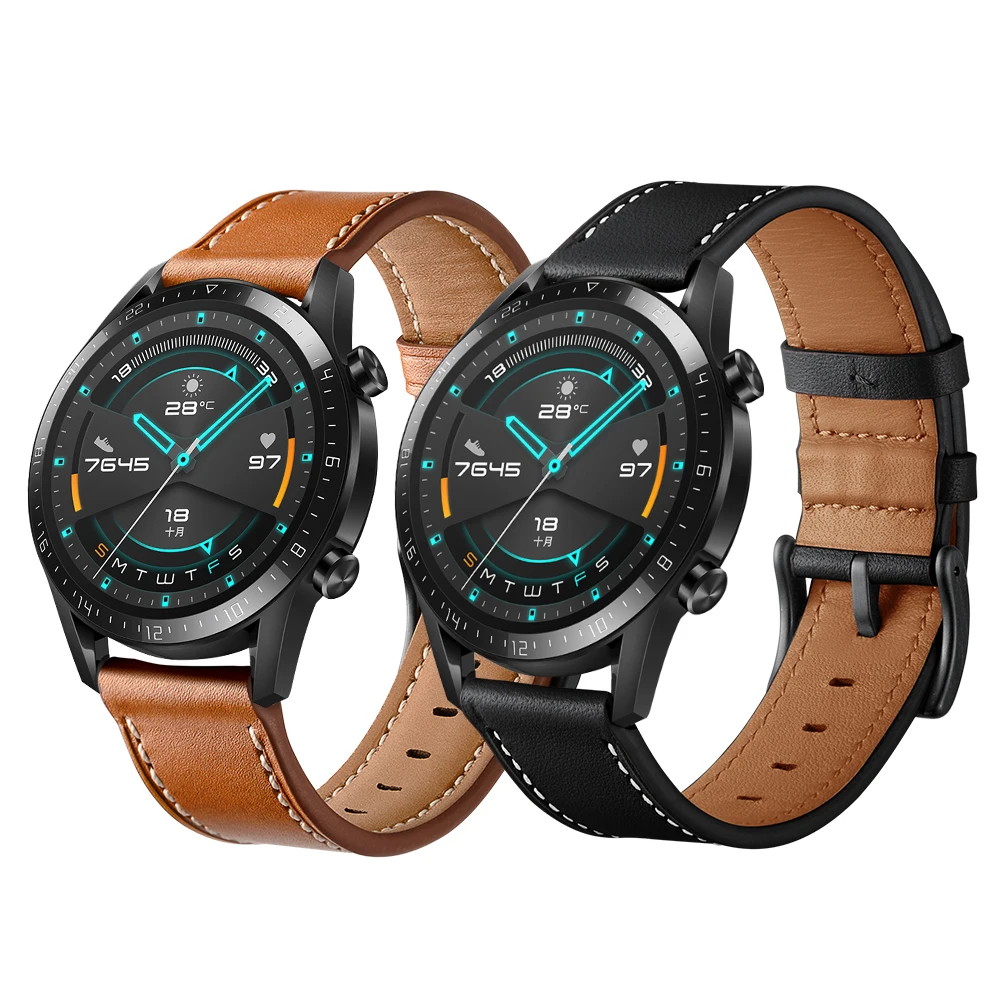 

Strap For Huawei Watch GT2 Band 22mm Leather Replacement Bracelet For Samsung Galaxy Watch 46mm Active2 44mm 40mm 20mm Wristband