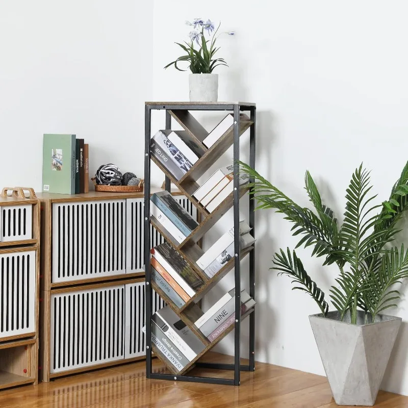 Wooden American living room tree-shaped nine-layer storage bookshelf can store books, magazines, photo albums, display bookshelf