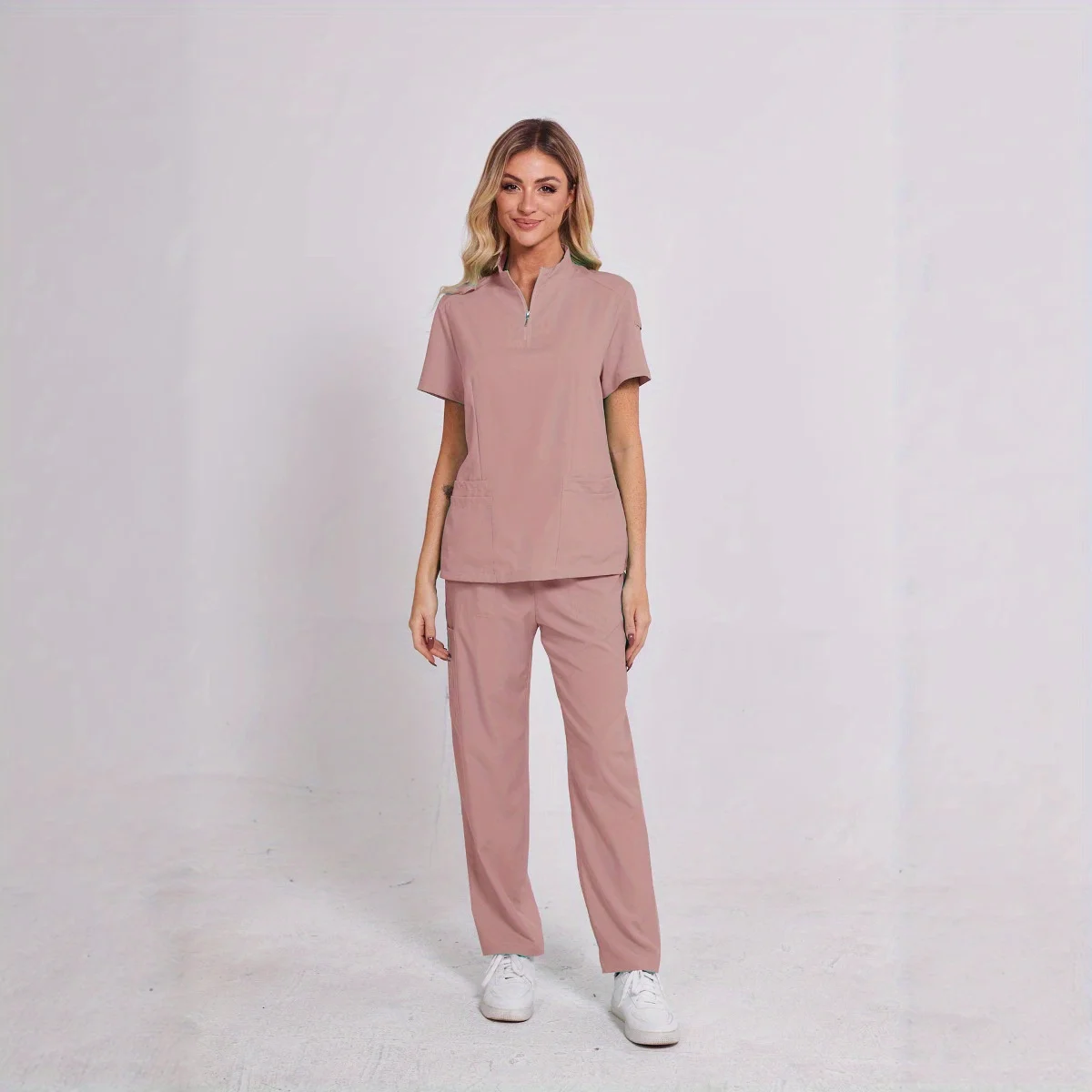 

Воротник-стойка на молнии, рабочая форма для врача и медсестры, женская рабочая форма для отеля