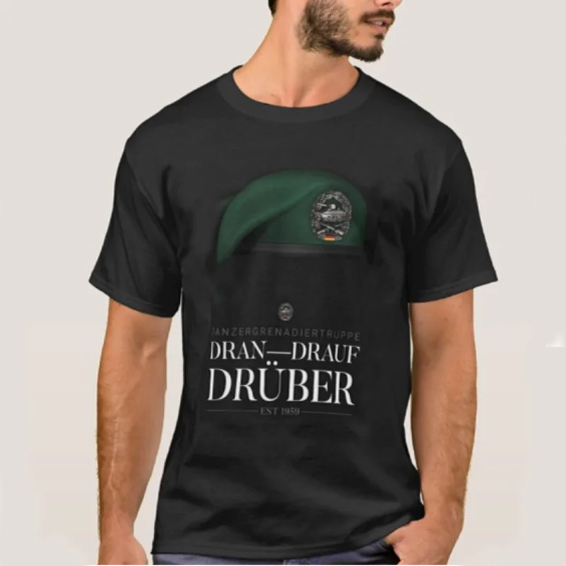 Bundeswehr Panzergrenadiere Beret T-Shirt 100% Cotton O-Neck Summer Short Sleeve Casual Mens T-shirt Size S-3XL