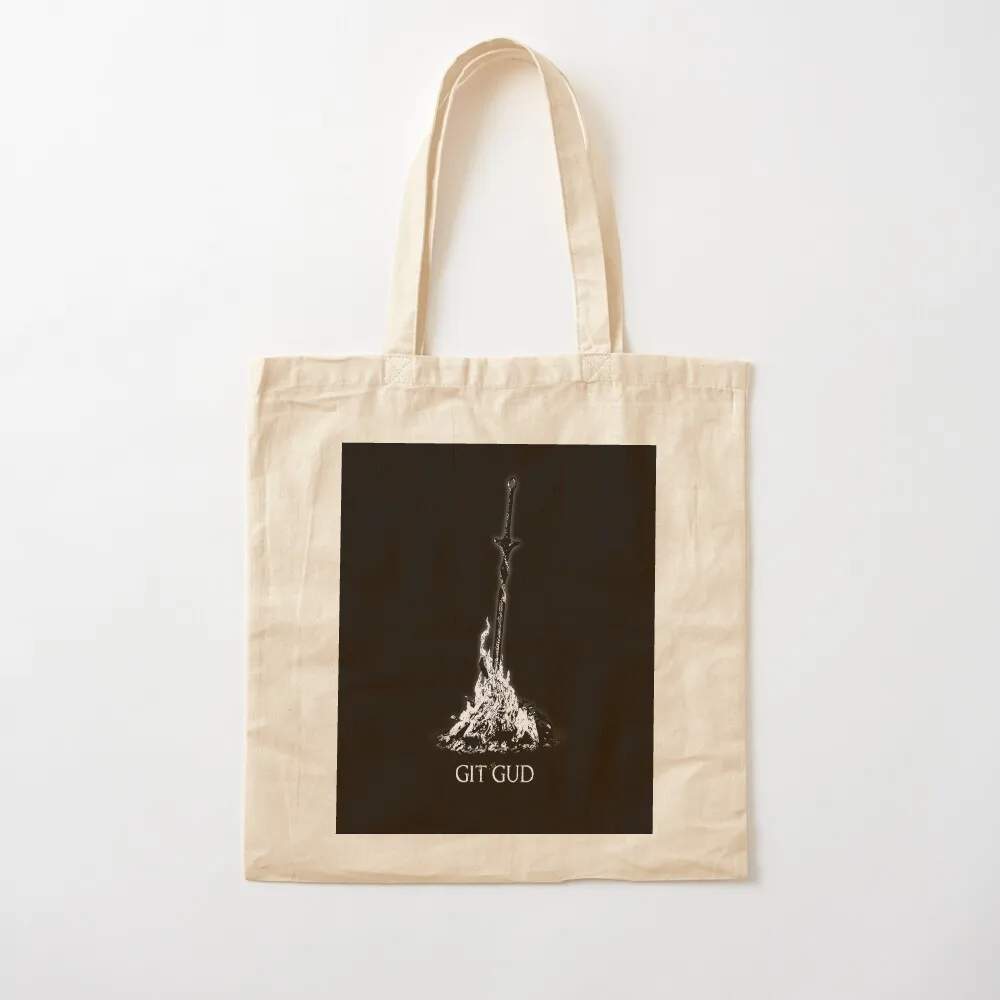 حقيبة حمل من Git Gud bonfire حقيبة قماشية للمتسوقين حقيبة كبيرة للنساء حقيبة حمل للرجال