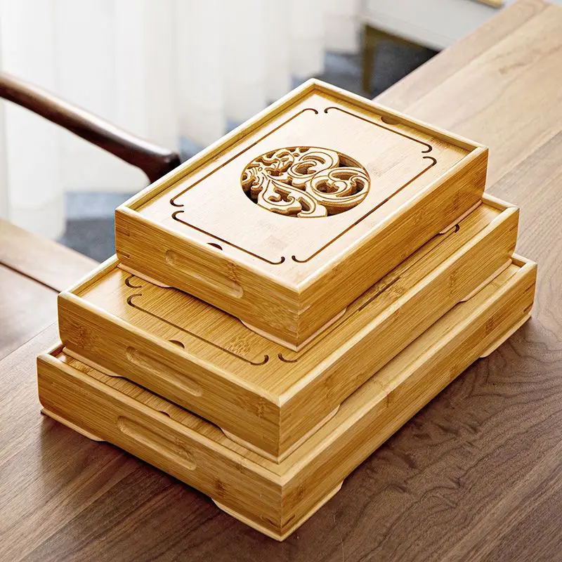 

Bamboo Kung Fu Tea Tray Water Storage Tea Set Household Drainage Japanese Small Tea Table Tea Sea Dry Foam Light Luxury Modern