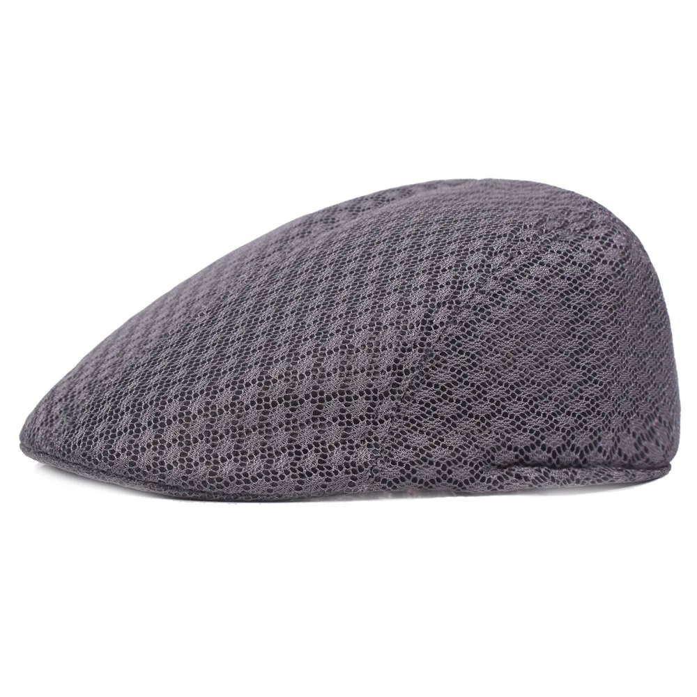 Summer lightweight single-color open-weave breathable mesh front-facing cap for outdoor leisure, sun protection, for the elderly