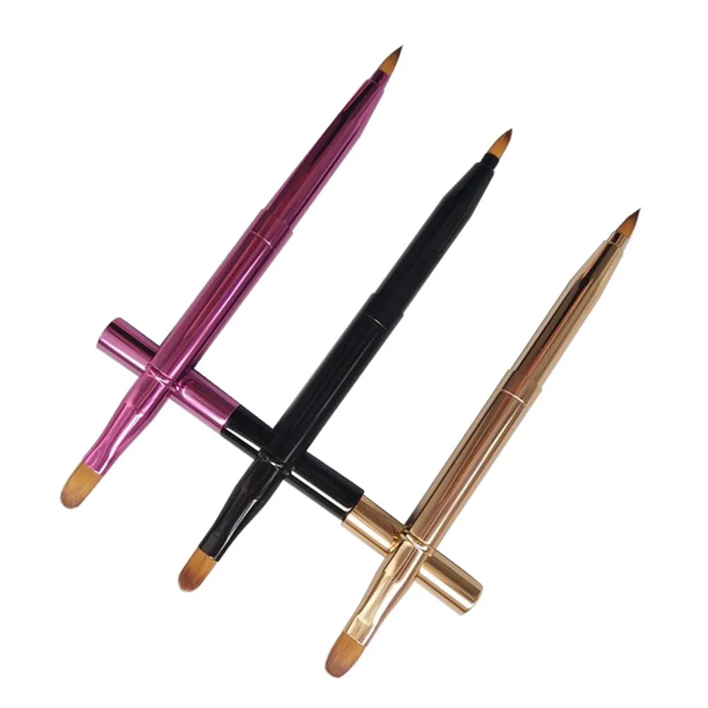 3pcs Lip Brush Double Ended Intrekbare Make-Up Tool Voor Lipgloss Foundation Concealer Oogschaduw Draagbare Flexibele Applicator