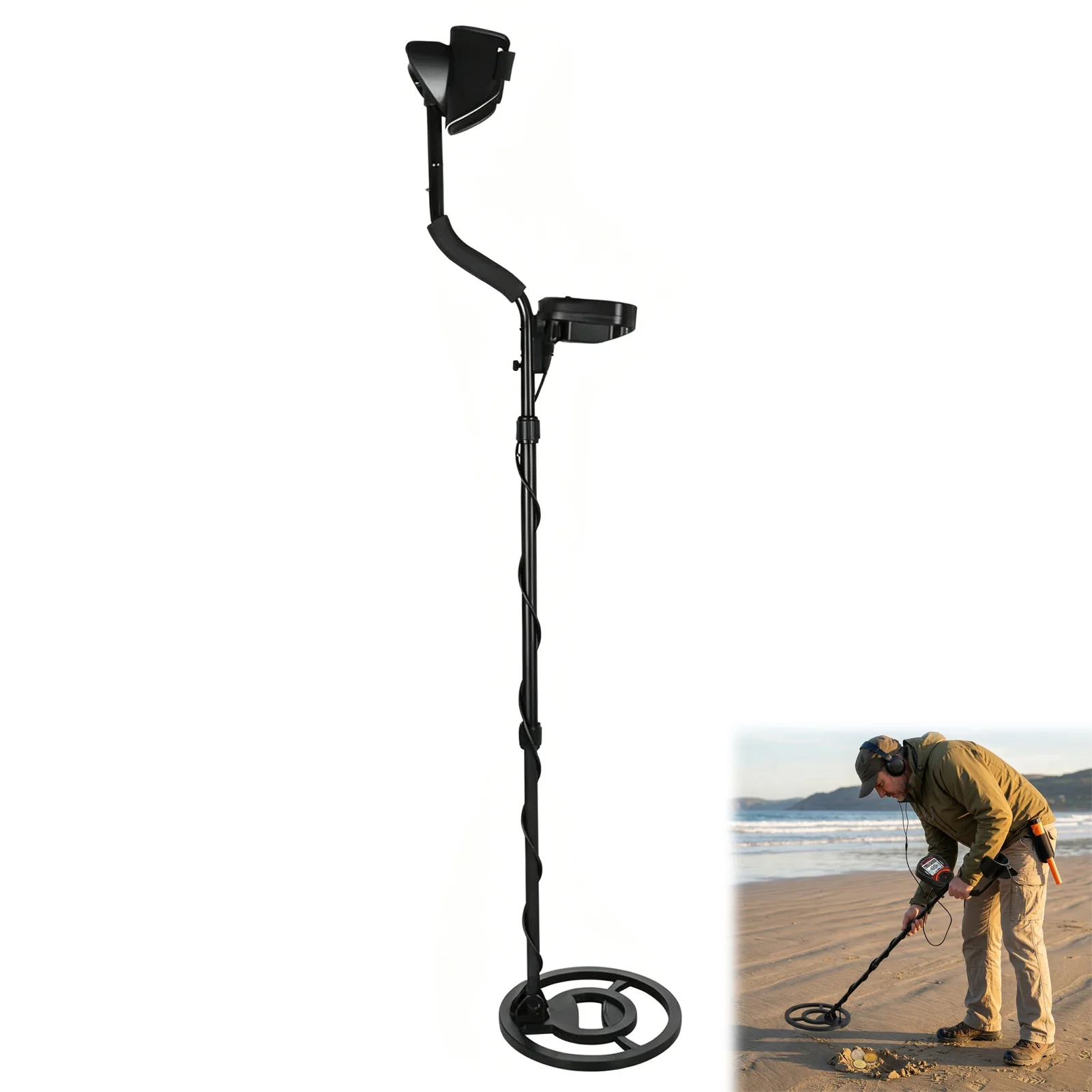Outdoor Treasure Hunter Metal Detector IP68 Waterproof Gold Finder LCD Display Professional Coin Tool for Beach Search view 6