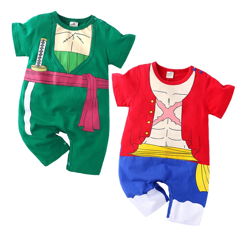 

2 pcs/pack Baby Rompers Comic Jumpsuits One-pieces Summer Outfits Infantil Growings Funny Jumpers Cosplay Ropa De Bebe Jumpers