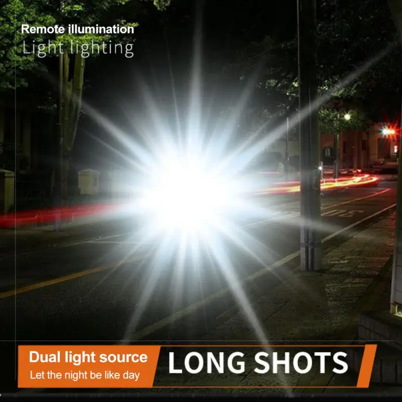 Multiple Interfaces Zoom Lamp Led Lantern Black Outdoor Lighting Lamp High Power Led Flashlight Light Emergency Flashlamp