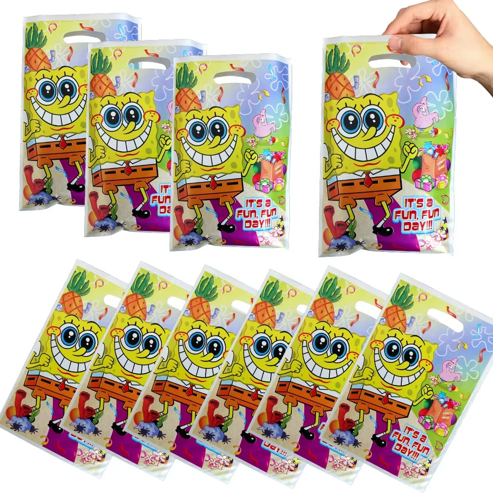 Sponge-Bobs Theme Cartoon Birthday Balloon Party Decoration Plate Cups Napkin Topper Tablecloth Kids Birthday Banner Baby Shower view 2