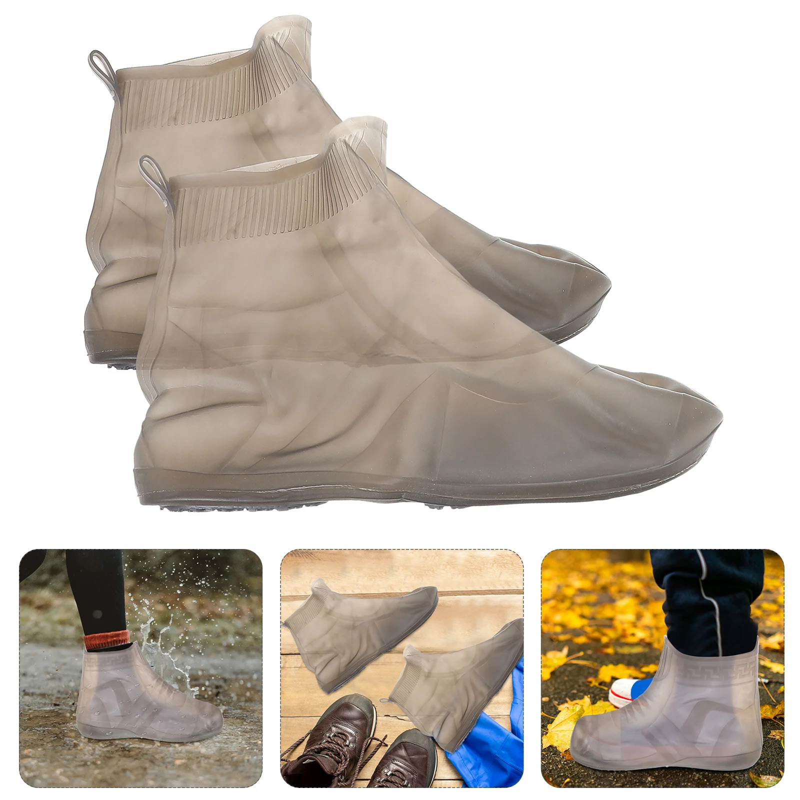 

1Pair Rain Shoe Covers Waterproof Silicone High Elasticity Non Slip for Men Women Reusable Rain Boot Covers Outdoor Commute