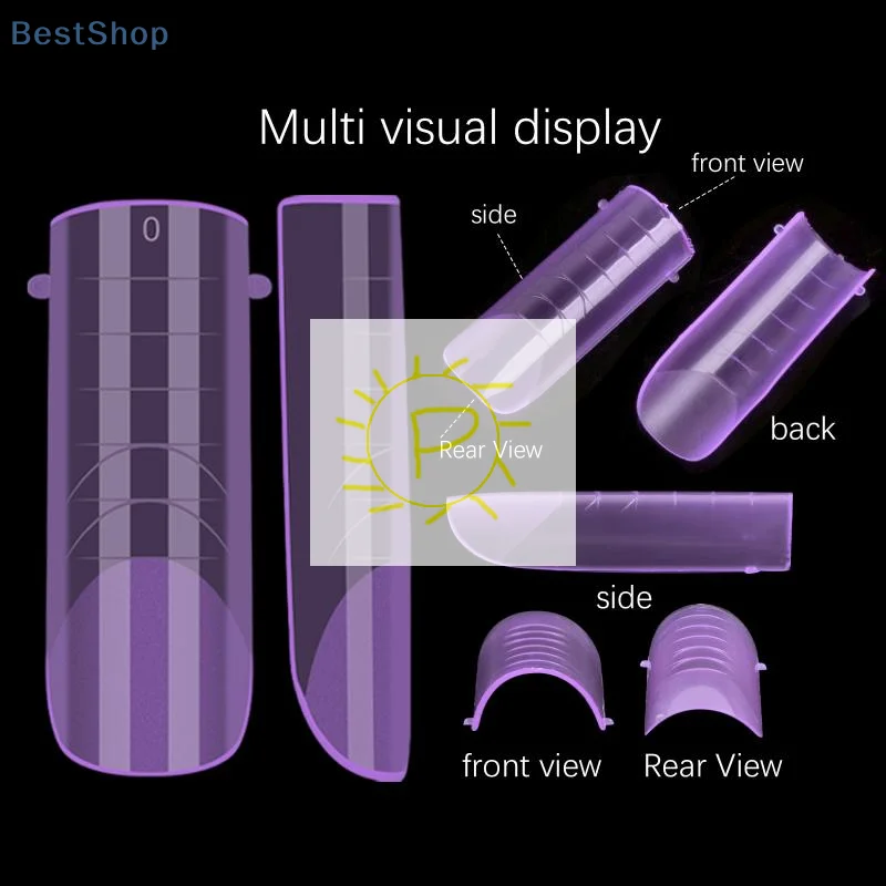 140pcs/box Nail Forms Set Colorful Full Nail Forms Top Molds Tips For Nails Gel Extension Forms Fake Building Mold Tools