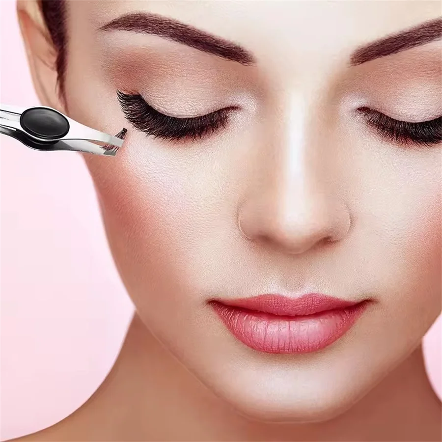 Pince à sourcils en acier inoxydable, 1 pièce/2 pièces, Clip diagonal pour le ventre, pince à trous pour faux cils, pince à épiler pour couper les sourcils, pince à barbe