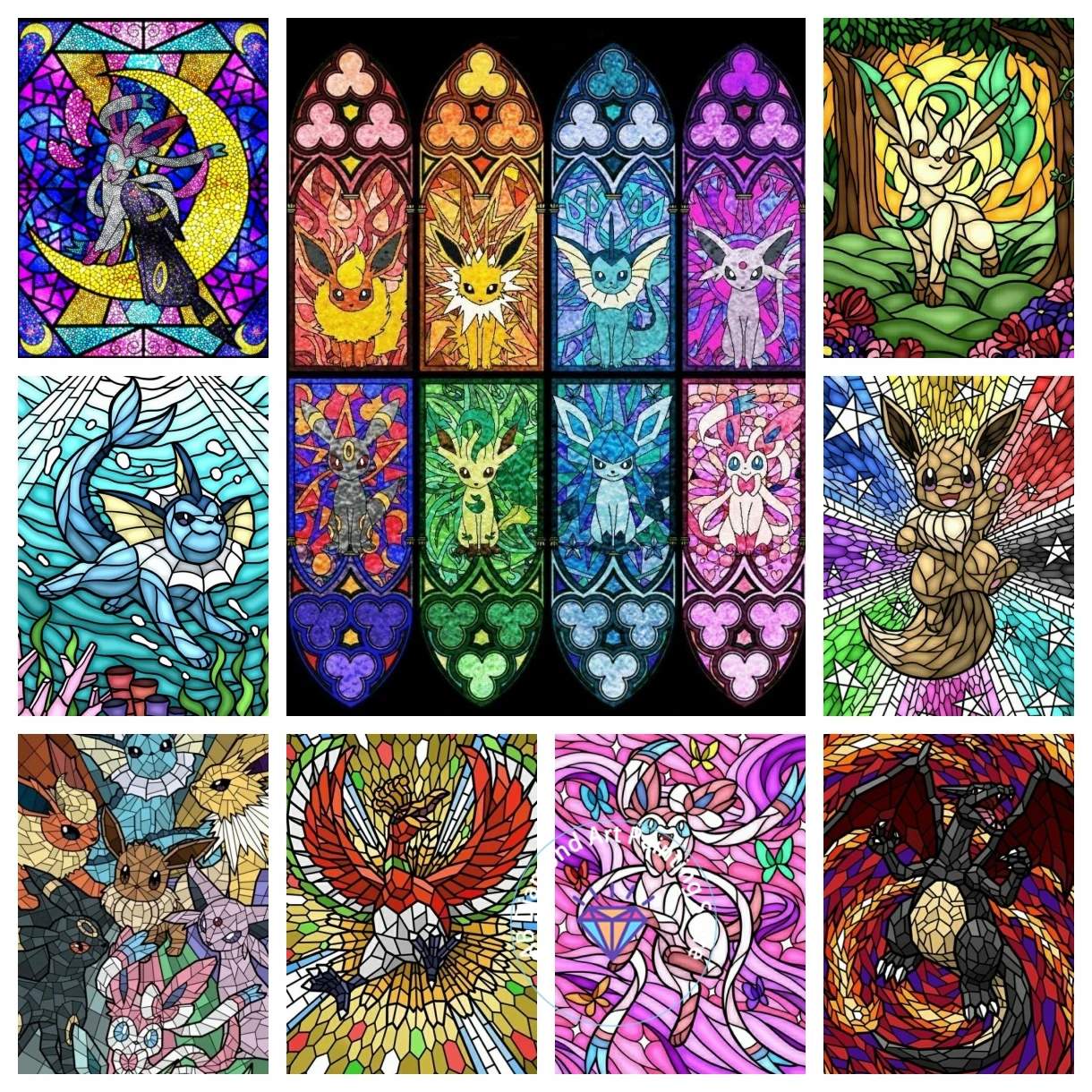 

Pocket Monsters Eevee AB Diamond Painting Kit 5D DIY Diamond Embroidery Cross Stitch Handmade Art Gift Crafts Home Decor Gift
