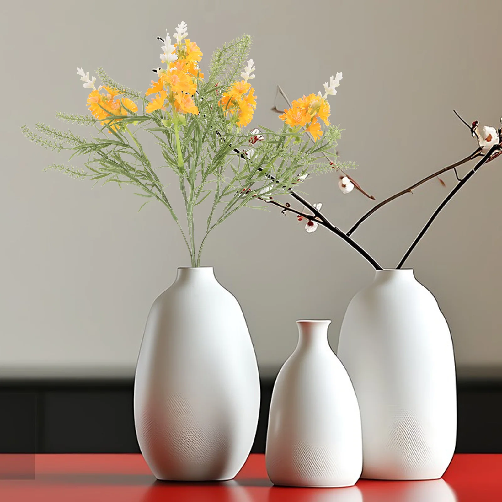 

2Pcs Realistic Artificial Flower Bouquets Lifelike Faux Flowers Wedding Home Decoration Vase Simulation Bouquet