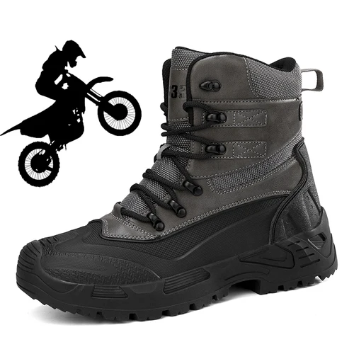 Botas de moto para hombre, zapatos de montar impermeables y resistentes al viento, botas de senderismo para ocio al aire libre, antideslizantes, superventas