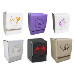 Pokemon Ptcg Snorlax Tandemaus Gengar Charizard Self Made Leather Card Box Anime Classics Game Collection Cards Toy Gift