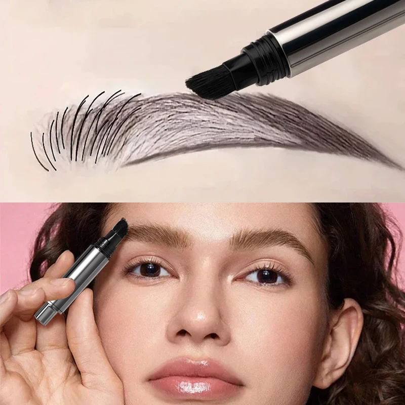 Crayon de Teinte pour les Sourcils, Modification de la Ligne des Cheveux, avec Grande Tête de Brosse, Étanche, Racine, Retouche, Type de Presse, Stylo de Teinture, 13 Couleurs