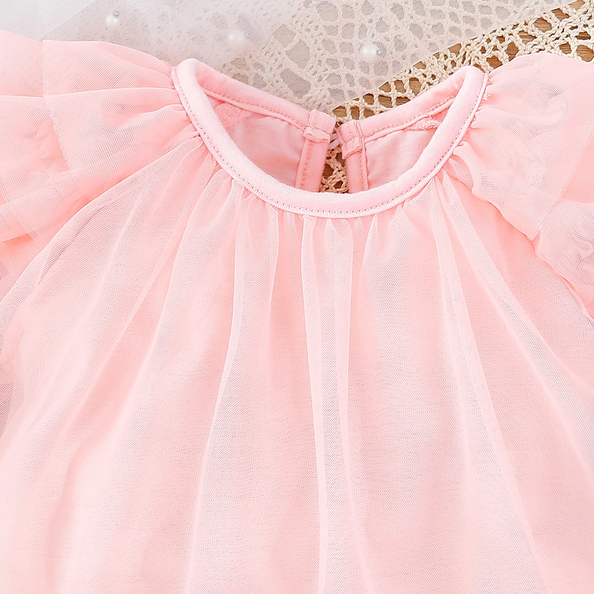 Baby\'s Summer Solid Color Dress Mesh Princess Dress Sweet Cute Exquisite Child Accessories