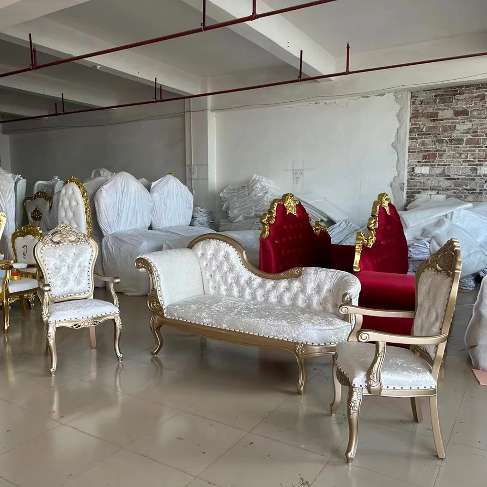 Luxury Royal Queen King Throne Sofa Chair Velvet Fabric Lazy Sofa Chair Furniture For Rental