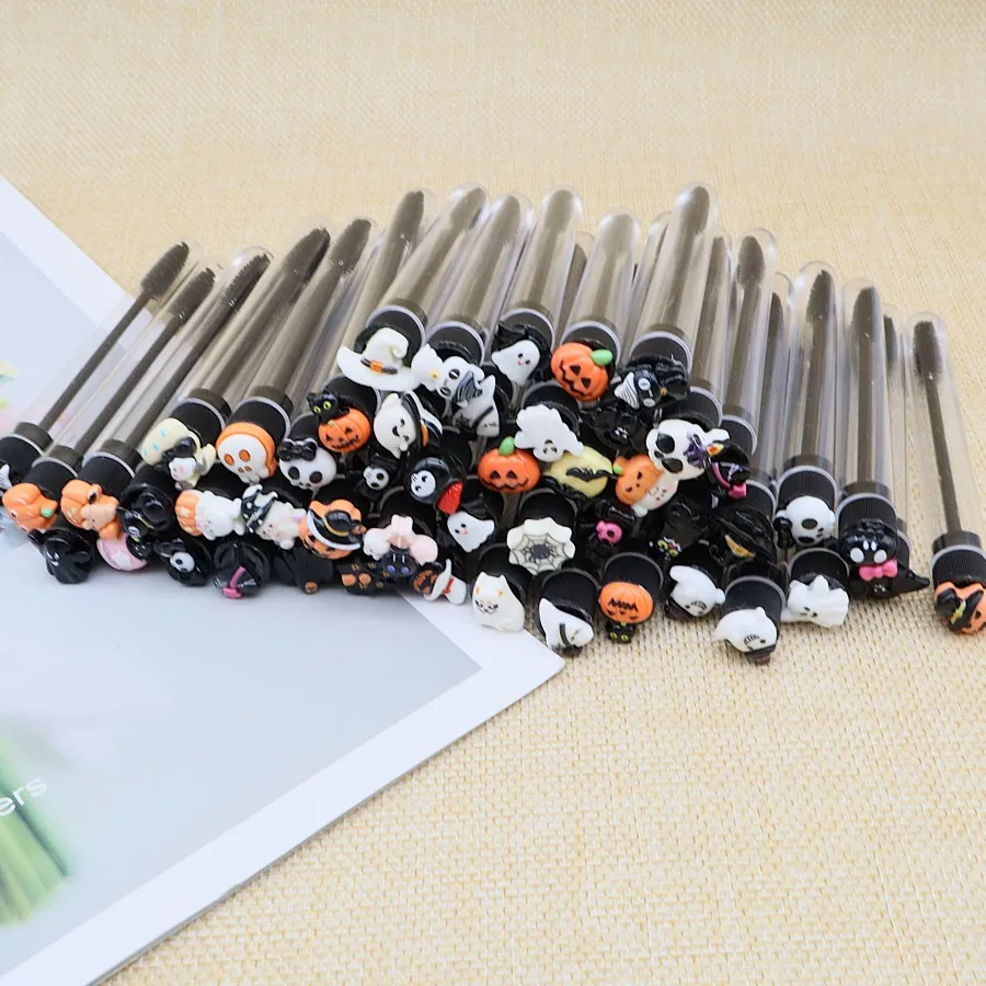 Brosse à Mascara d'halloween, baguettes à cils avec Tube, Extensions de cils, brosse à cils Portable