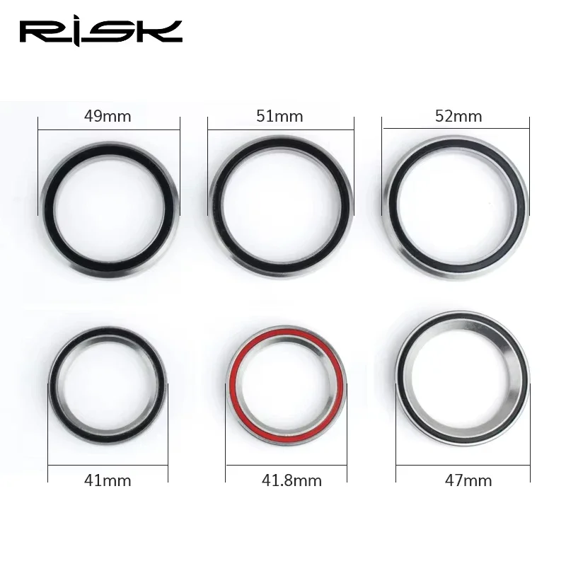 RISK Bicycle Headset Bearing for 28.6/44/30mm Mountain Road Bike Integrated External Headsets Repair Parts 41/41.8/47/49/51/52mm