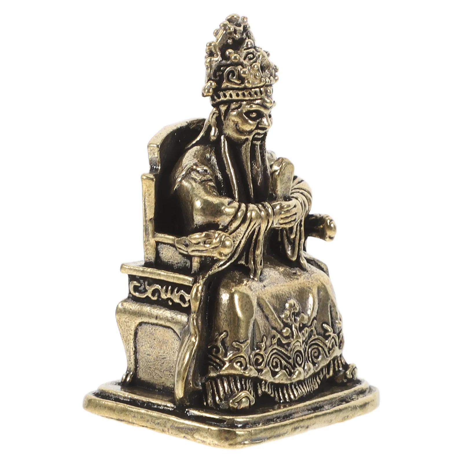 

God Of Wealth Brass Statue Feng Shui Wealth Luck Decor For Home Office Desk Prosperity Miniature Asian Ancient
