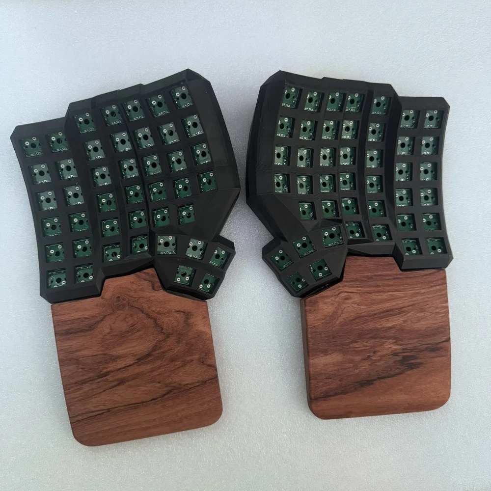 Dactyl Manuform Split Keyboard Kit 6x7 Custom Wired Single-mode Welding Switch VIAL Mechanical Keyboard Wooden Palm Rest Gamer