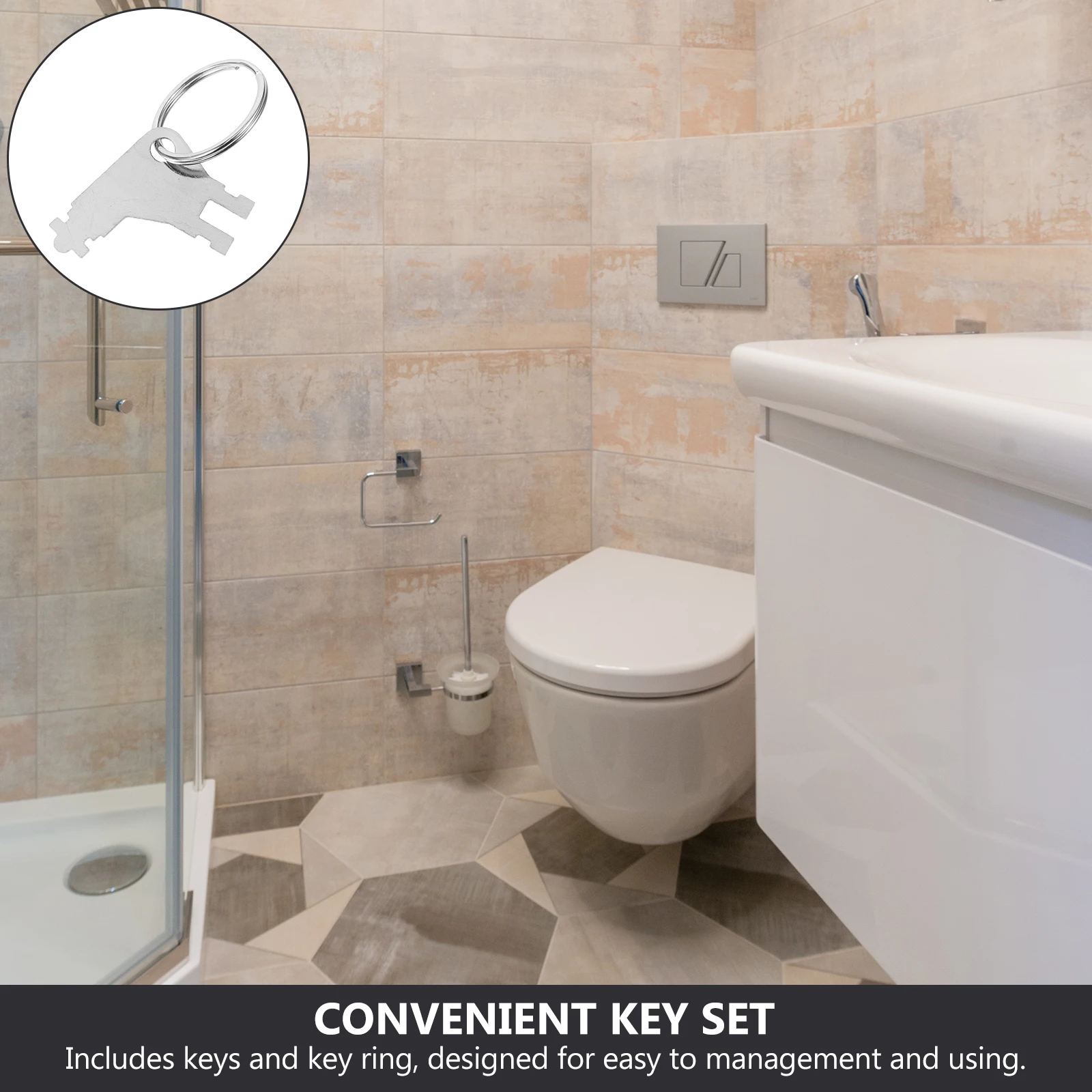 

5pcs Metal Toilet Paper Dispenser Key Set for Commercial Use with Durable Construction Universal Compatibility