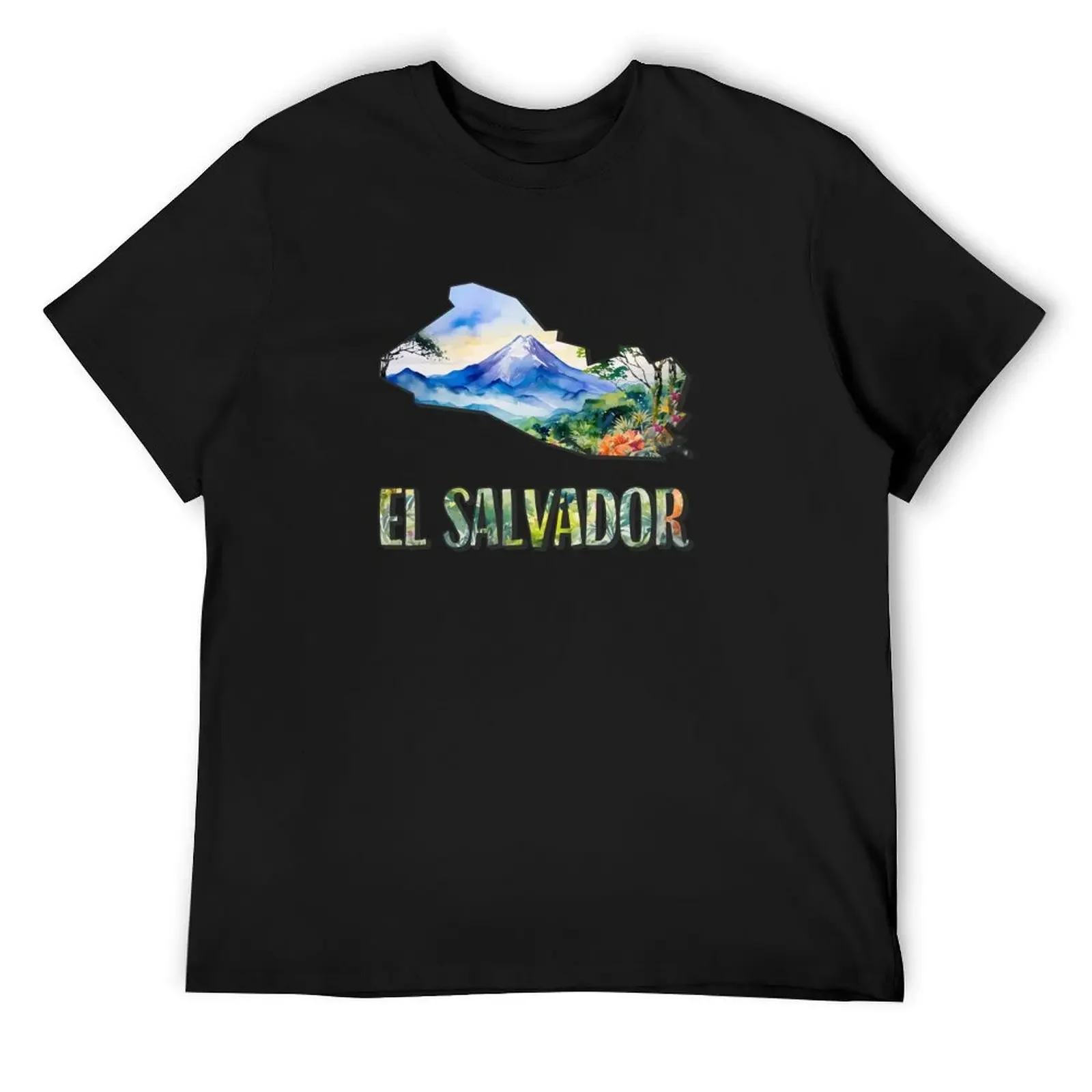 El Salvador watercolor map T-Shirt oversizeds custom shirt t shirt men