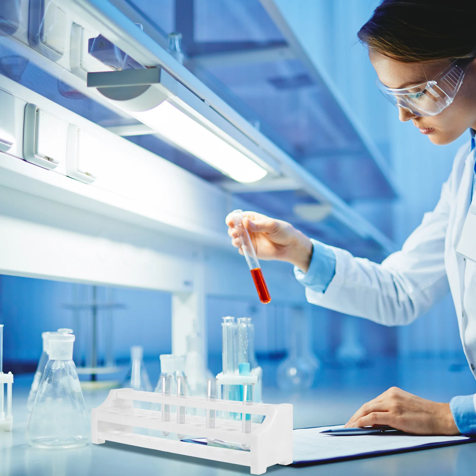 20 Hole Detachable Test Tube Rack Versatile Laboratory Pipette Stand for School Teaching Research Instruments Specimen Rack